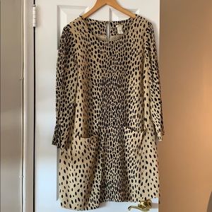 J.crew leopard 3/4 sleeve dress with pockets!!!